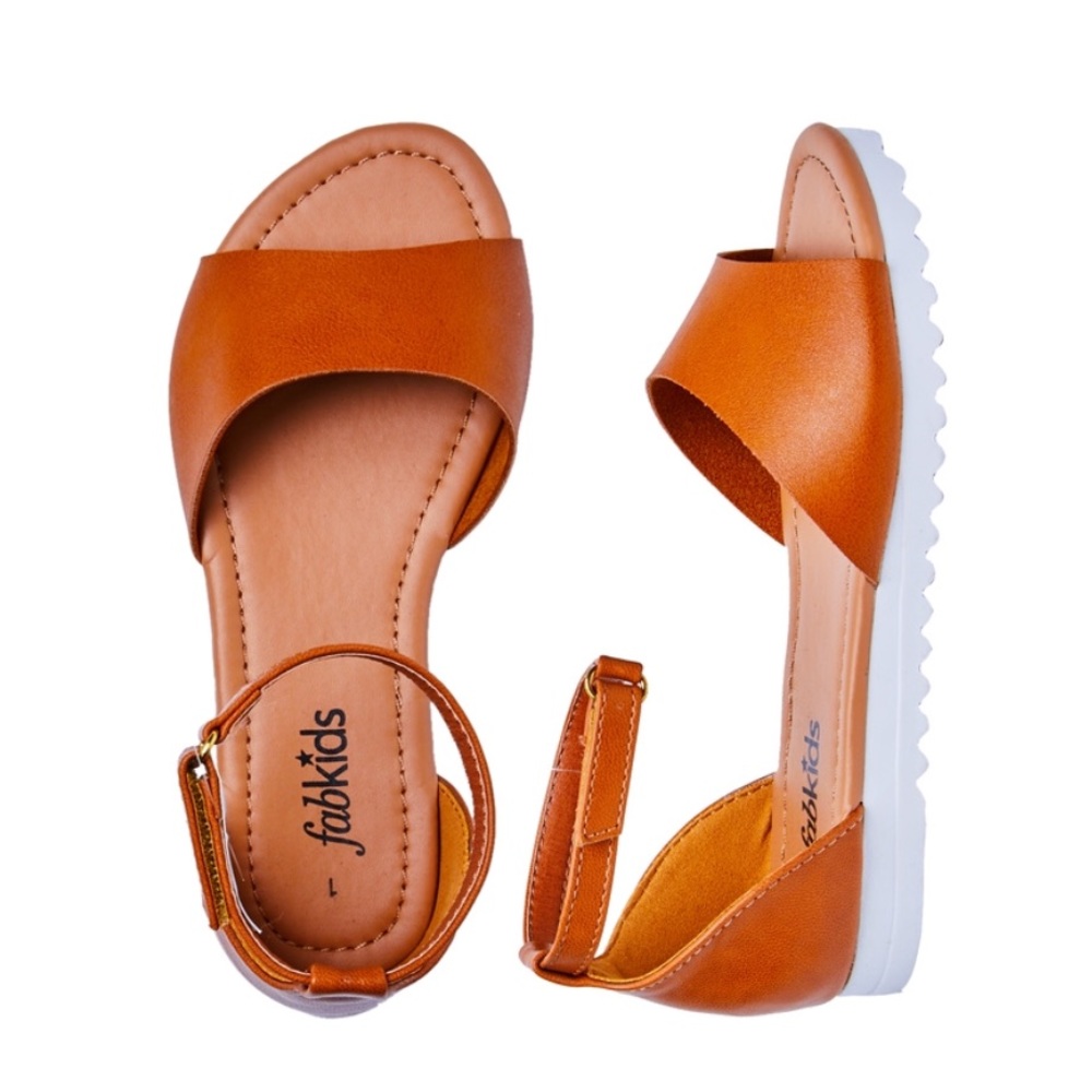 New Fabkids Brown Track Sole Summer Sandals.